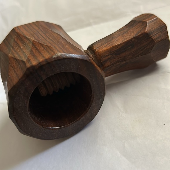 Vtg. Mid-Century Modern Hand carved Wooden Twist Screw Nutcracker